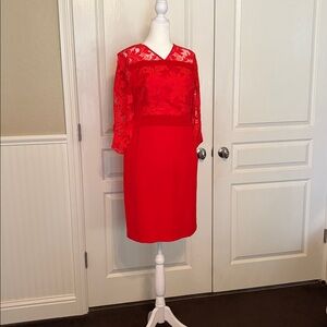 Nanette Lepore Vibrant Red Long Sleeve Dress